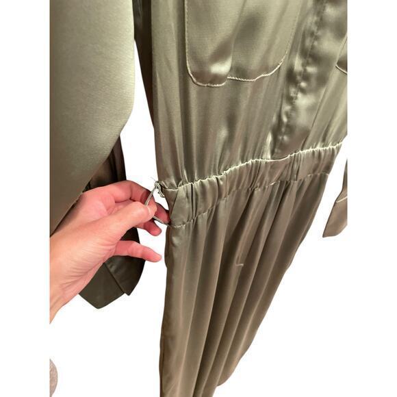 Nordstrom Brand, MELLODAY Long Sleeve Stain Utility Jumpsuit in Olive Size Small - Picture 13 of 13